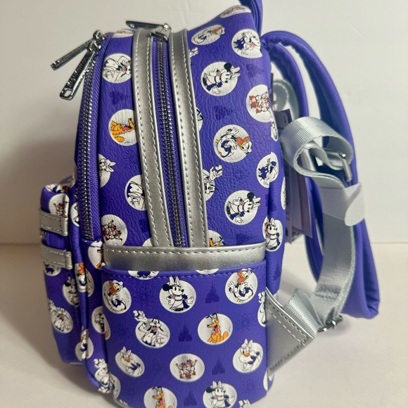 NWT. Disney Parks Loungefly 100th Mickey Mouse Friends Mini Backpack Bag - Picture 6 of 14
